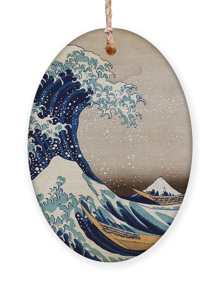 Kanagawa Ornament featuring the digital art Under the Great Wave Off Kanagawa by Georgia Clare