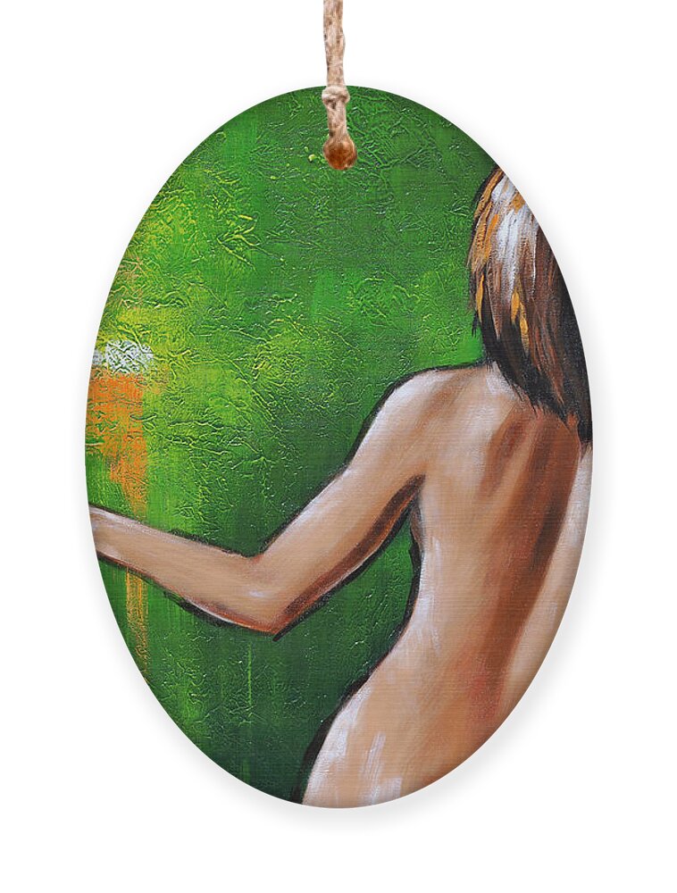 Nude Ornament featuring the painting Undressed by Glenn Pollard
