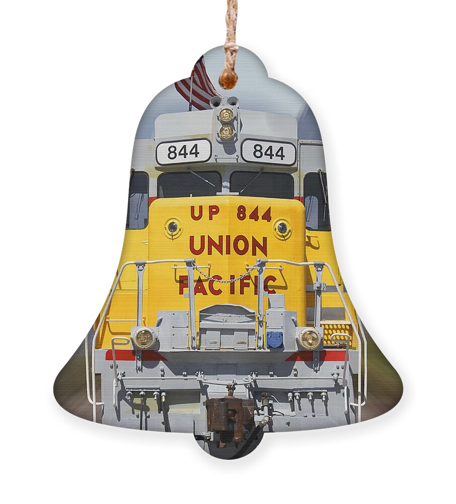 Transportation Ornament featuring the photograph Union Pacific 844 on the Move by Mike McGlothlen