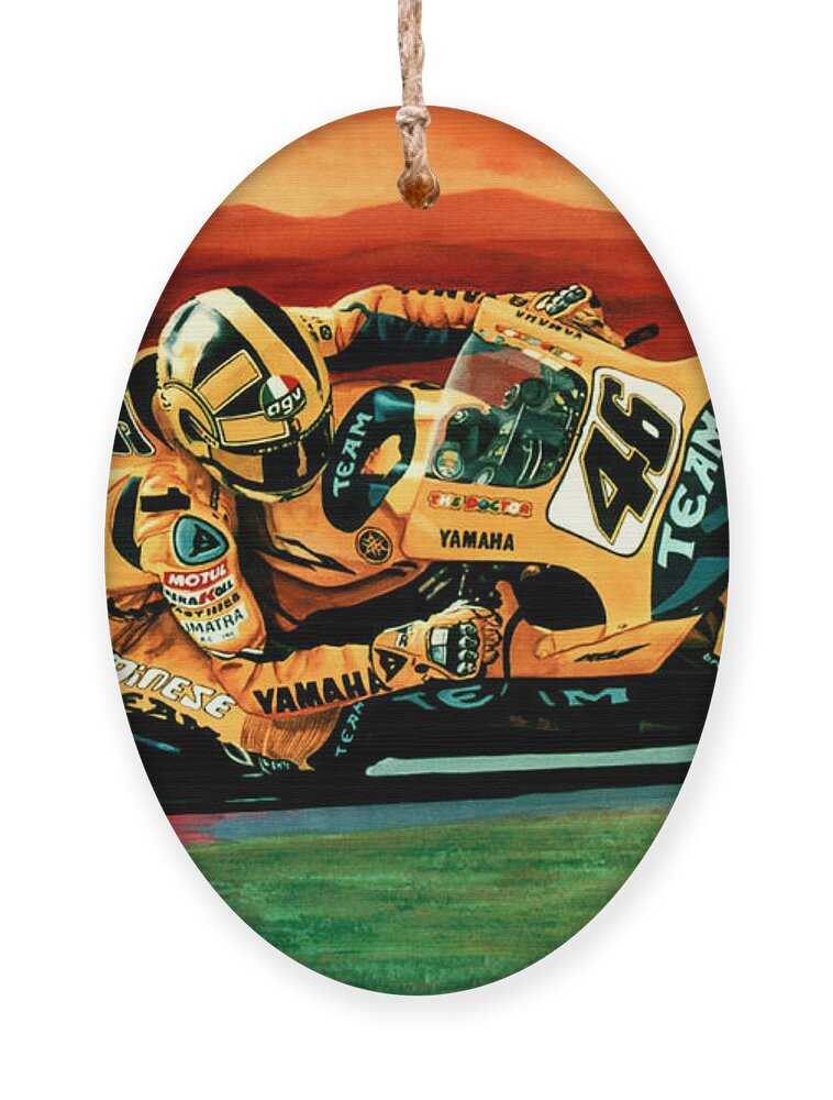 Valentino Rossi Ornament featuring the painting Valentino Rossi The Doctor by Paul Meijering