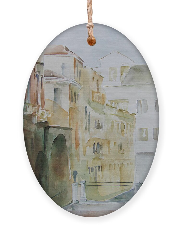 Venice Ornament featuring the painting Venice Walls by Amanda Amend