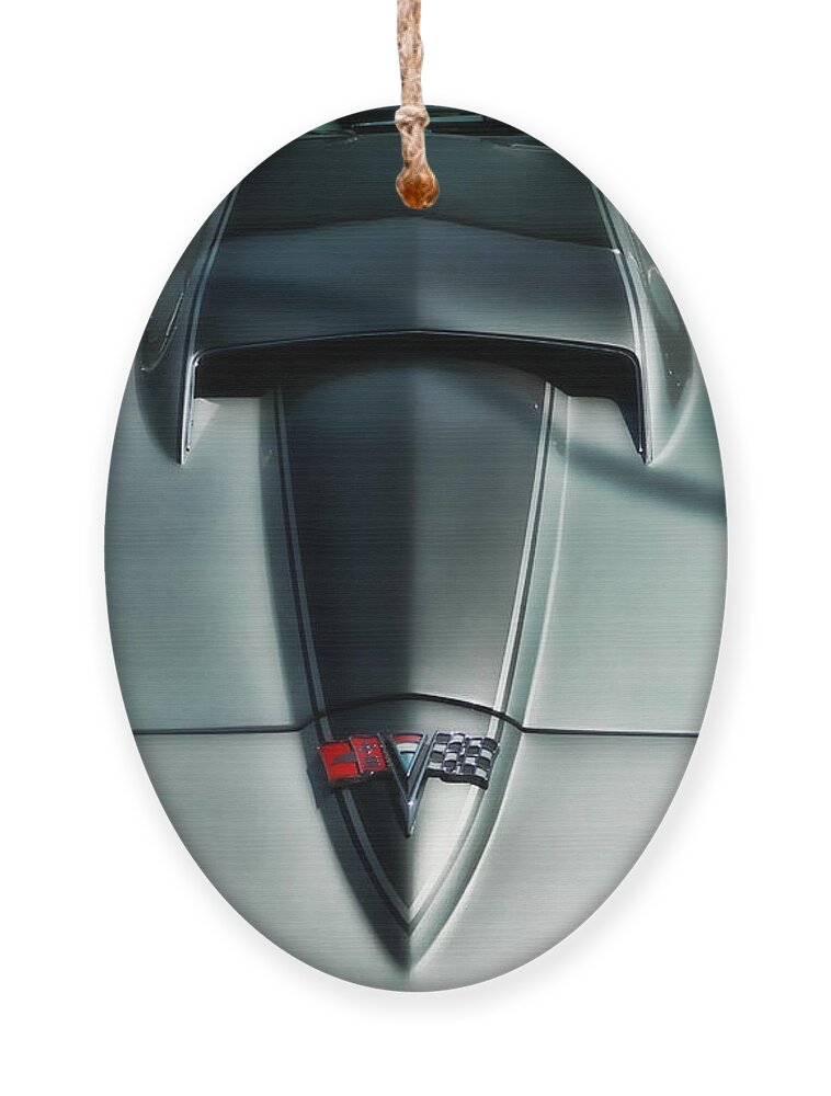 Victor Montgomery Ornament featuring the photograph Vette Hood by Vic Montgomery