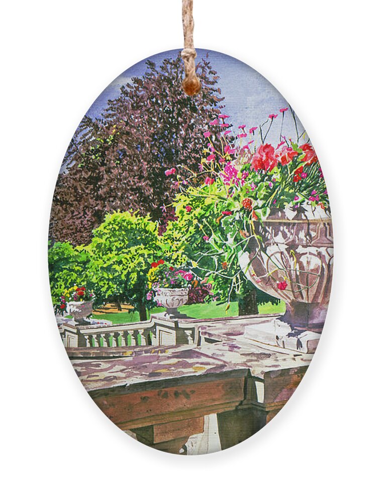 Gardens Ornament featuring the painting Victoria - Hatley Castle by David Lloyd Glover