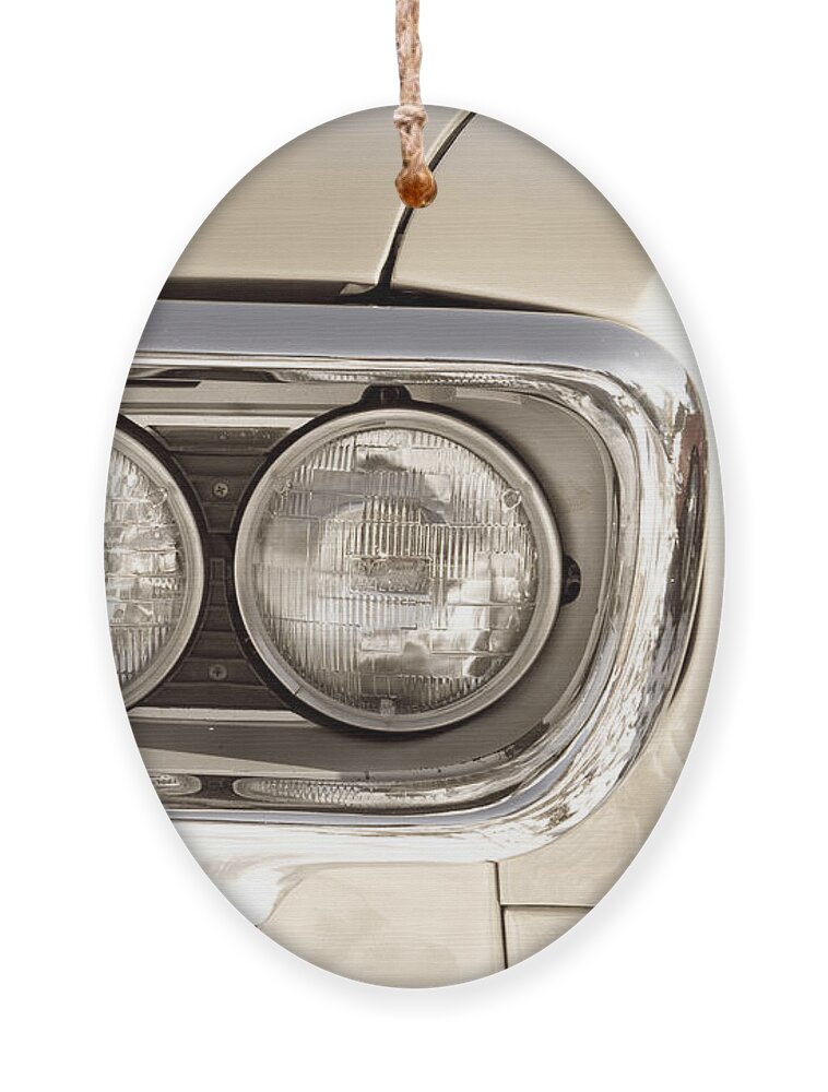 Automobiles Ornament featuring the photograph Vintage Pontiac Firebird 1967 Close Up by James BO Insogna