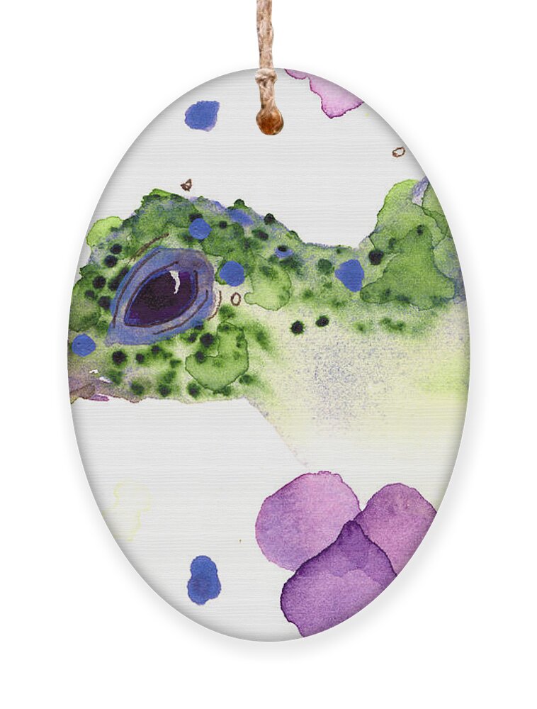 Hummingbird In Flowers Ornament featuring the painting Violet by Dawn Derman