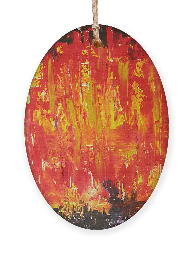 Acryl Painting - Abstract Ornament featuring the painting W6 - firemaker by KUNST MIT HERZ Art with heart