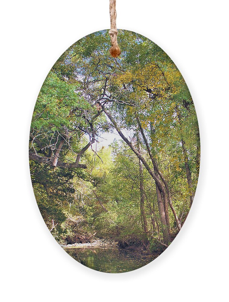 Walnut Creek Ornament featuring the painting Walnut Creek by Troy Caperton