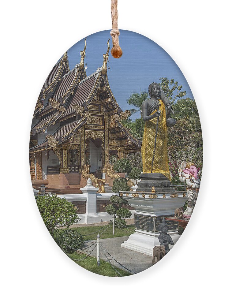 Scenic Ornament featuring the photograph Wat Chedi Liem Phra Ubosot DTHCM0831 by Gerry Gantt
