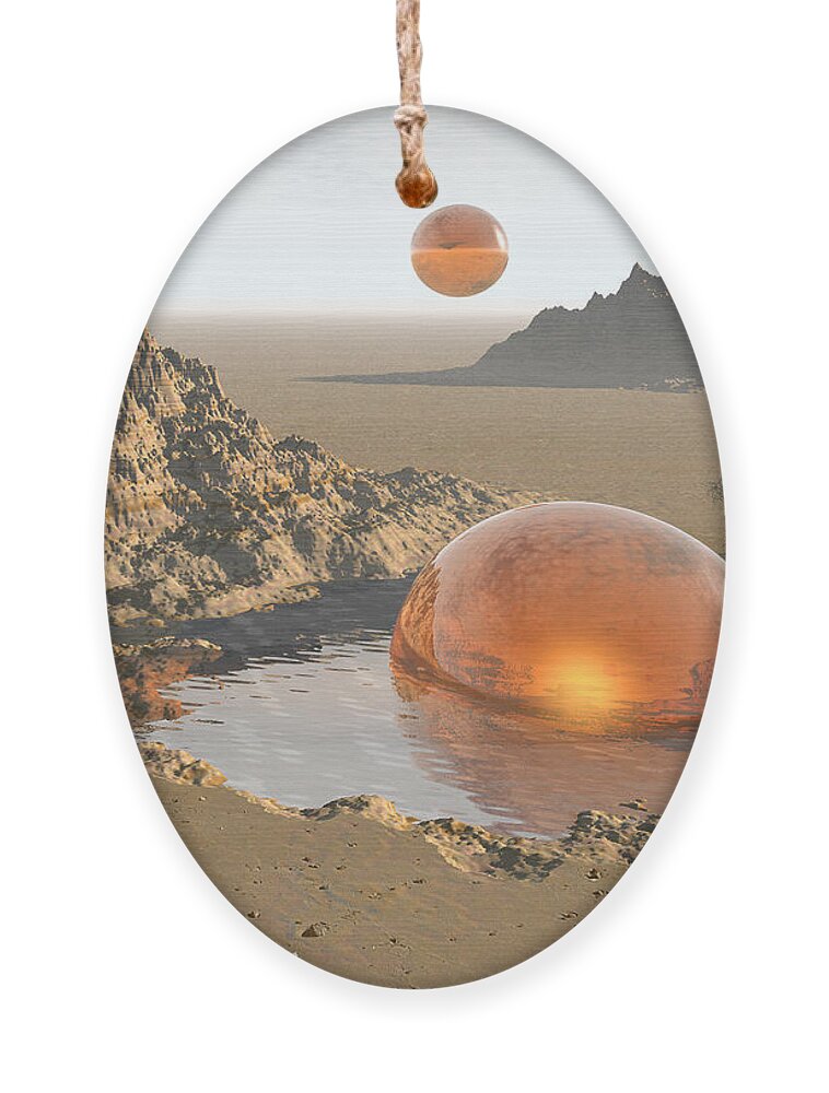 Extraterrestrial Ornament featuring the digital art Watering Hole by Phil Perkins