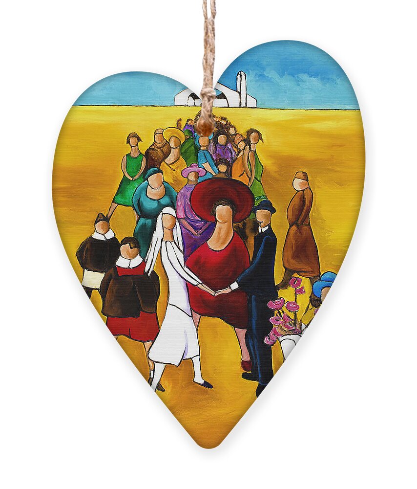 Wedding Art Prints Ornament featuring the painting Wedding Holding Hands by William Cain