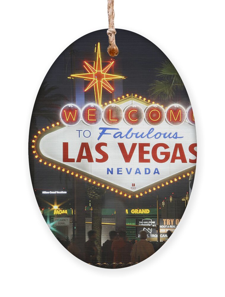 Welcome To Las Vegas Ornament featuring the photograph Welcome to Las Vegas by Mike McGlothlen