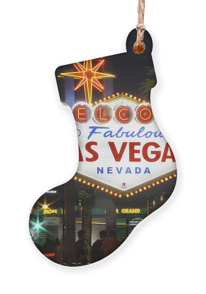 Welcome To Las Vegas Ornament featuring the photograph Welcome to Las Vegas by Mike McGlothlen