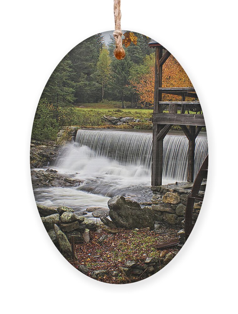 Weston Grist Mill Ornament featuring the photograph Weston Grist Mill by Priscilla Burgers