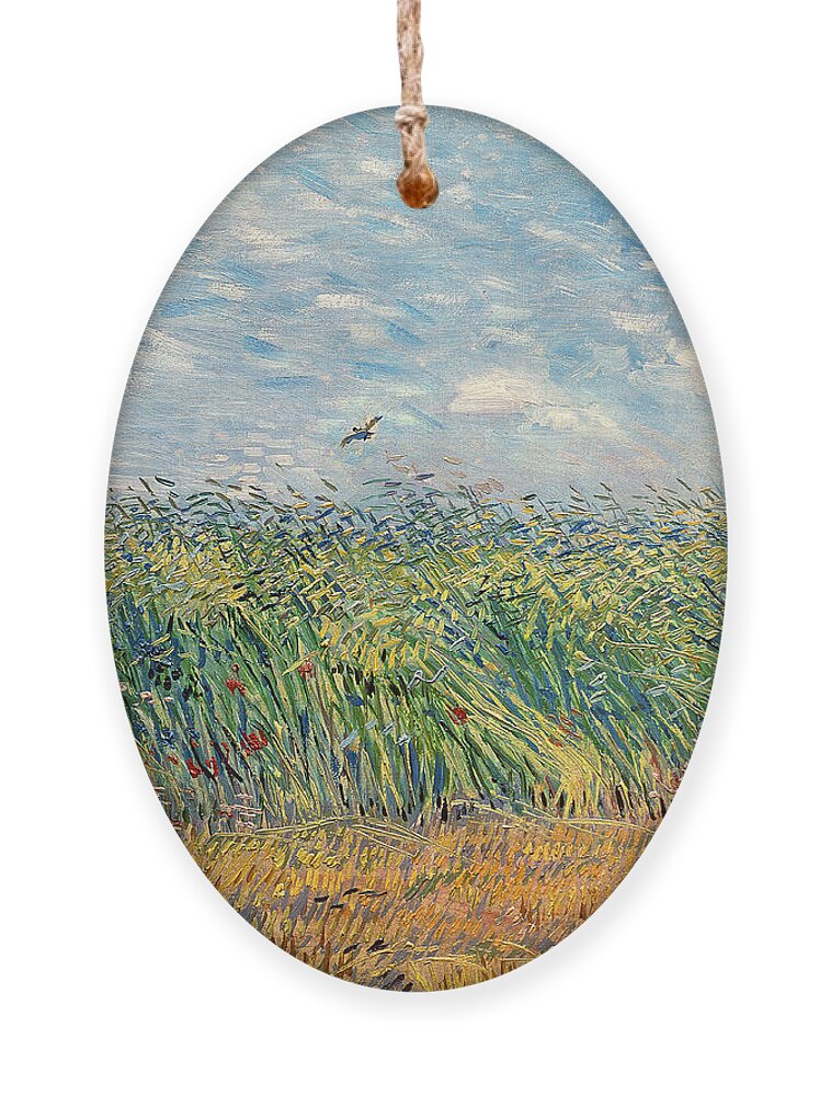Post-impressionist Ornament featuring the painting Wheatfield with Lark by Vincent van Gogh