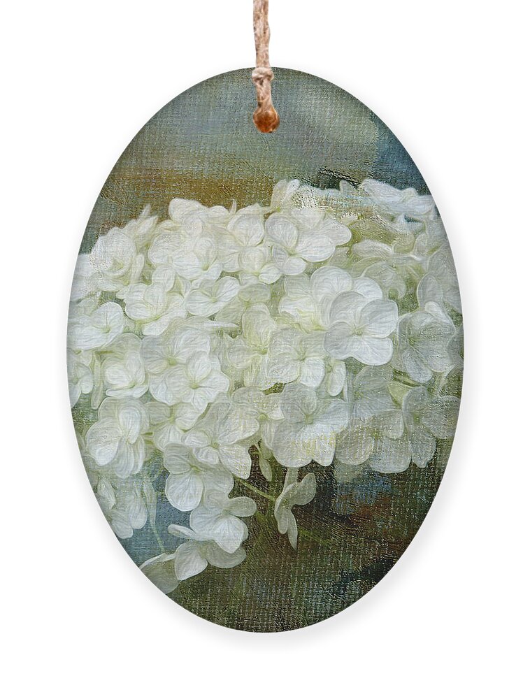 Hydrangea Ornament featuring the digital art White Hydrangea Art by Jayne Carney