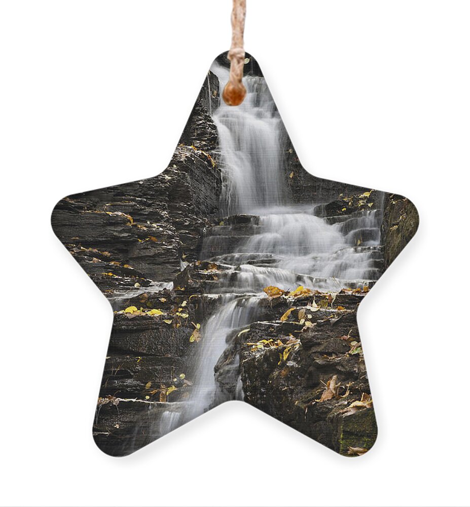 Waterfall Ornament featuring the photograph Winding Waterfall by Christina Rollo