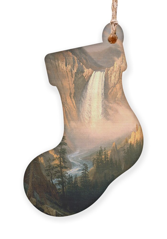 Albert Bierstadt Ornament featuring the digital art Yellowstone by Albert Bierstadt