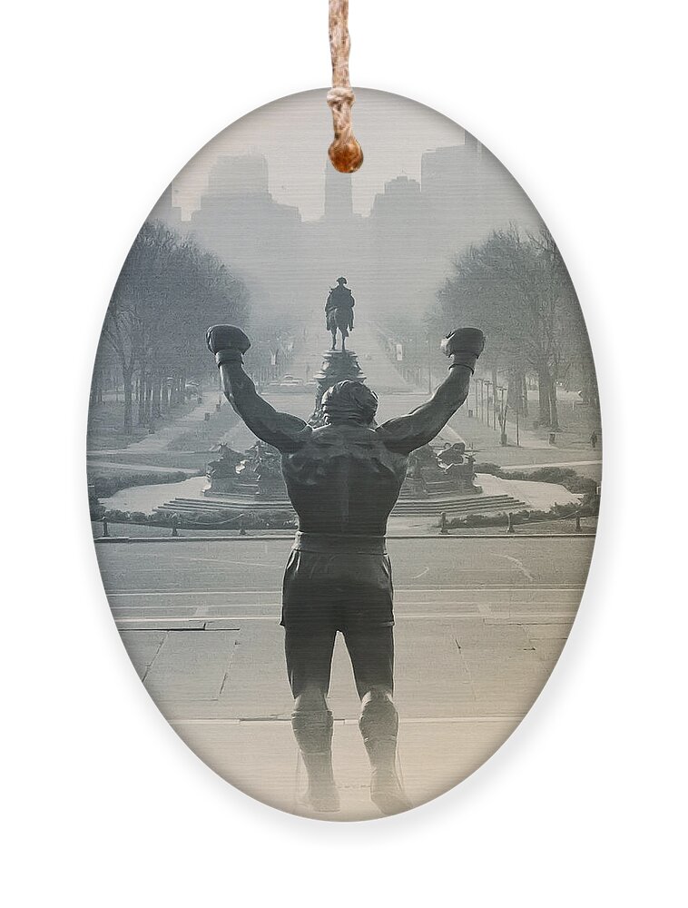 Rocky Ornament featuring the photograph Yo Adrian by Bill Cannon