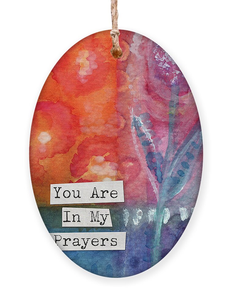 #faaAdWordsBest Ornament featuring the painting You Are In My Prayers- watercolor art card by Linda Woods