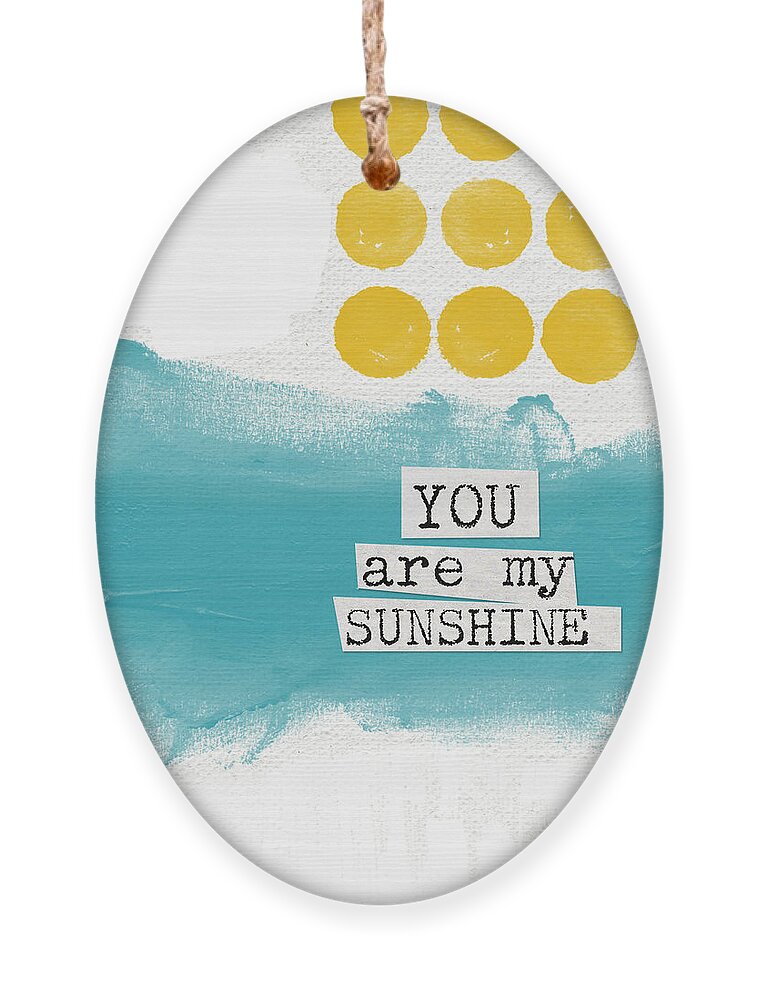 Love Ornament featuring the painting You Are My Sunshine- abstract mod art by Linda Woods