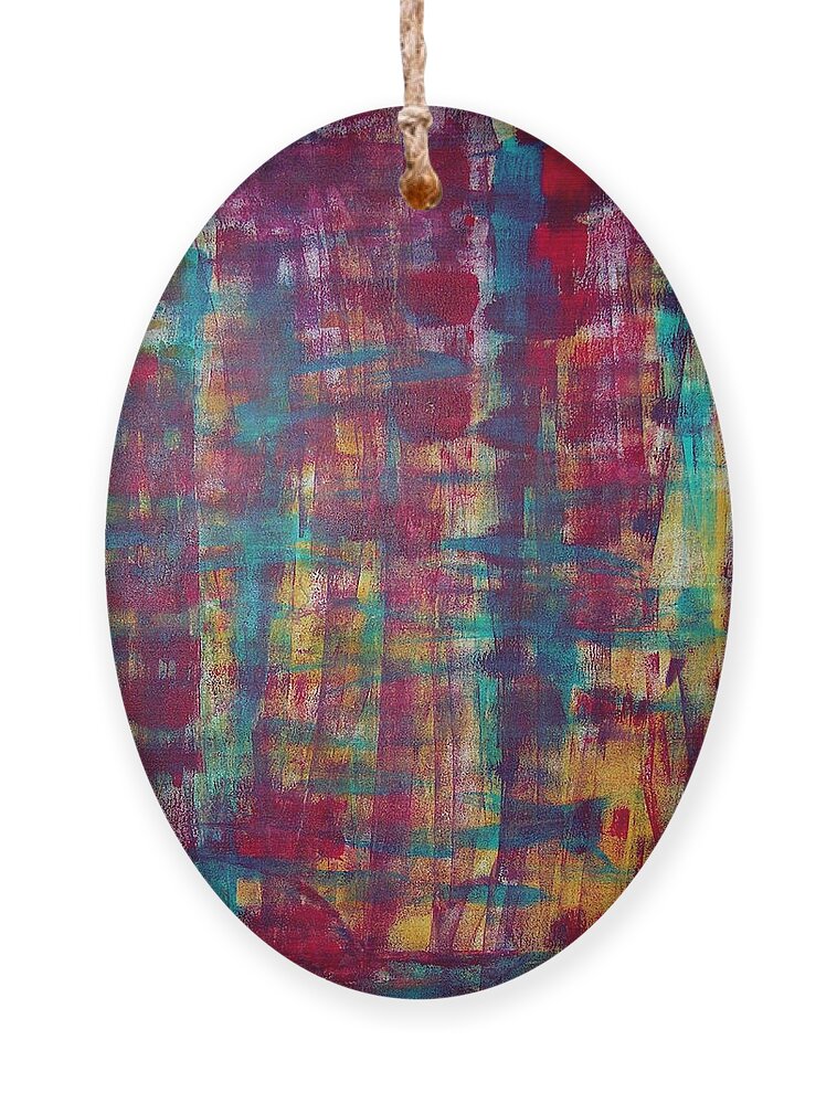 Abstract Painting Ornament featuring the painting Z2 by KUNST MIT HERZ Art with heart