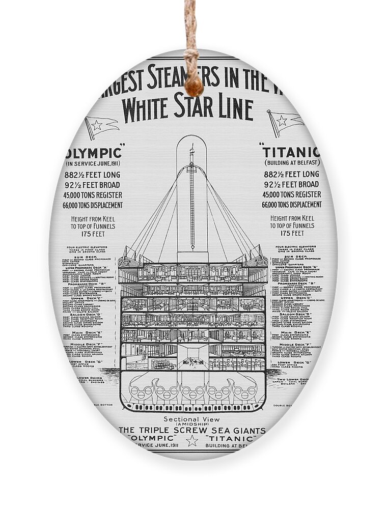 History Ornament featuring the photograph The Titanic by Photo Researchers