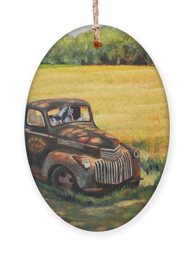 Truck Ornament featuring the painting A spot in the shade by Daniel W Green