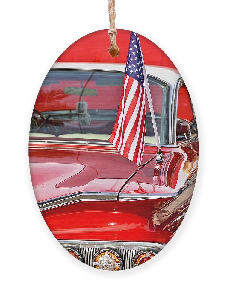 American Classic Ornament featuring the photograph American Classic Impala by Carolyn Marshall