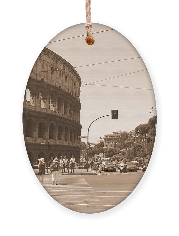 Colosseum Ornament featuring the photograph Colosseum in Sepia by Laurel Best
