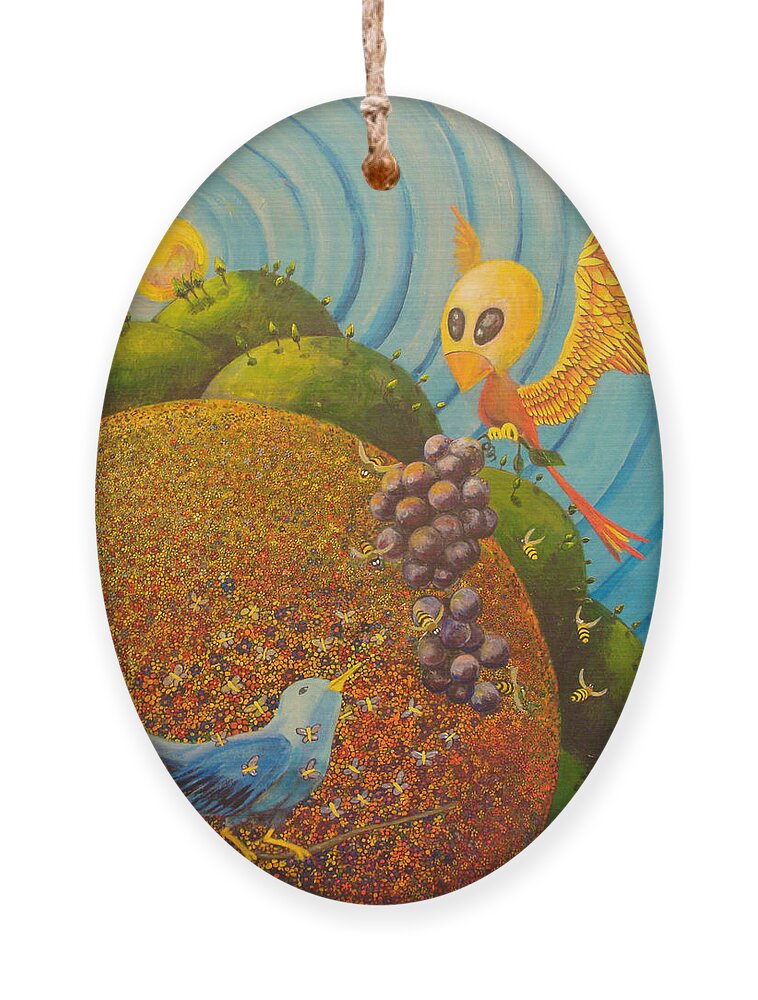 Creation Ornament featuring the painting Creation by Mindy Huntress
