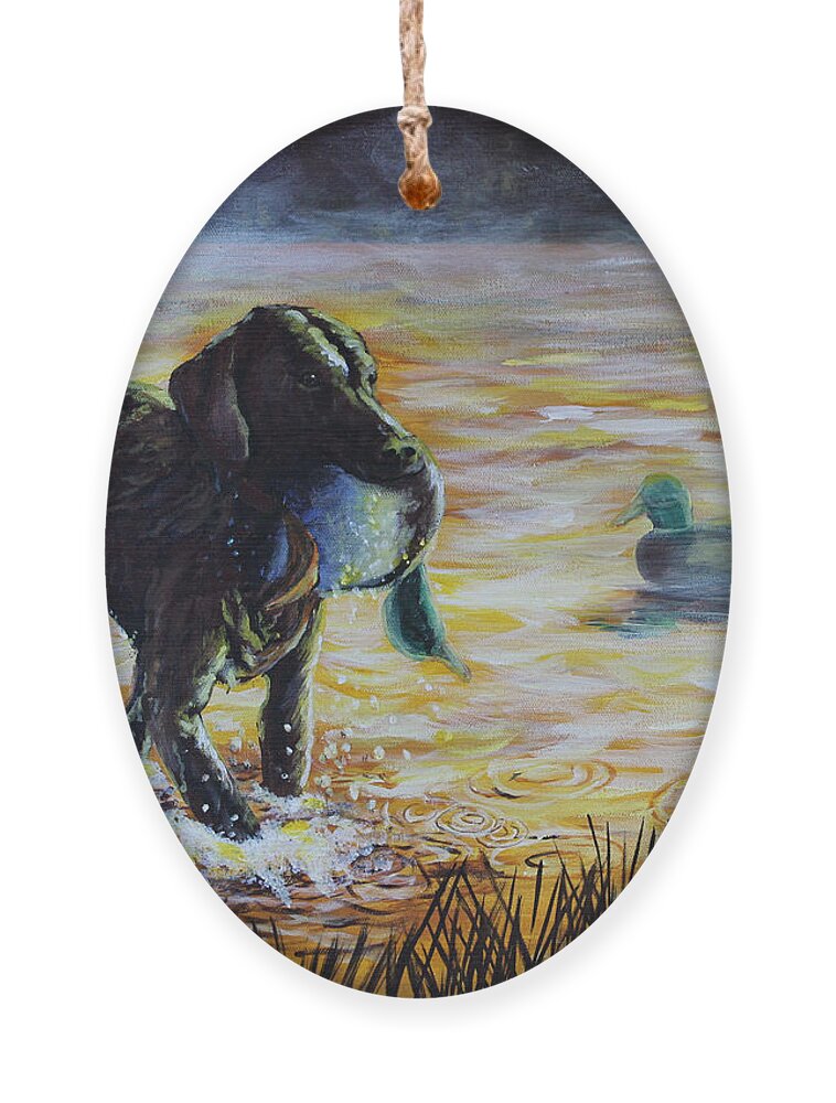 Sunrise Ornament featuring the painting Early Morning's Light by Karl Wagner
