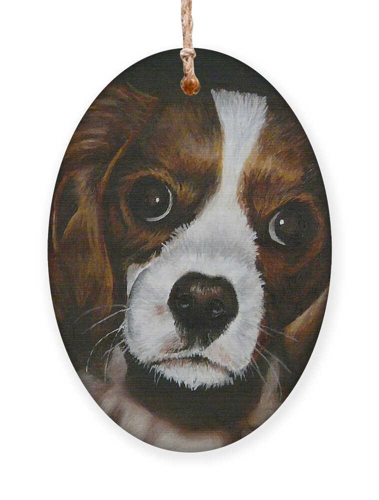 Puppy Ornament featuring the painting Harley by Vic Ritchey