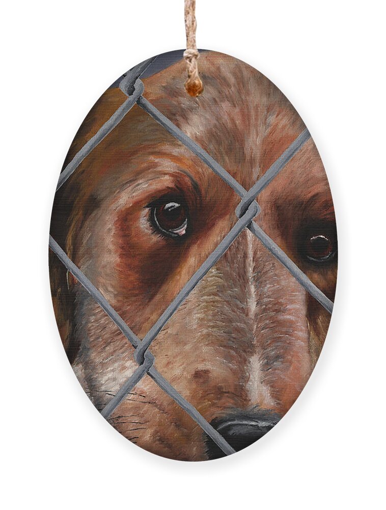 Pets Ornament featuring the painting Help Release Me II by Vic Ritchey
