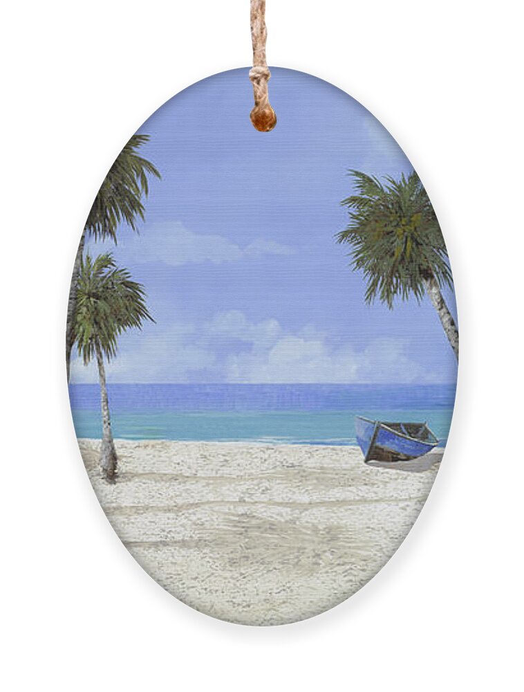 Seascape Ornament featuring the painting Le Cabine Bianche by Guido Borelli