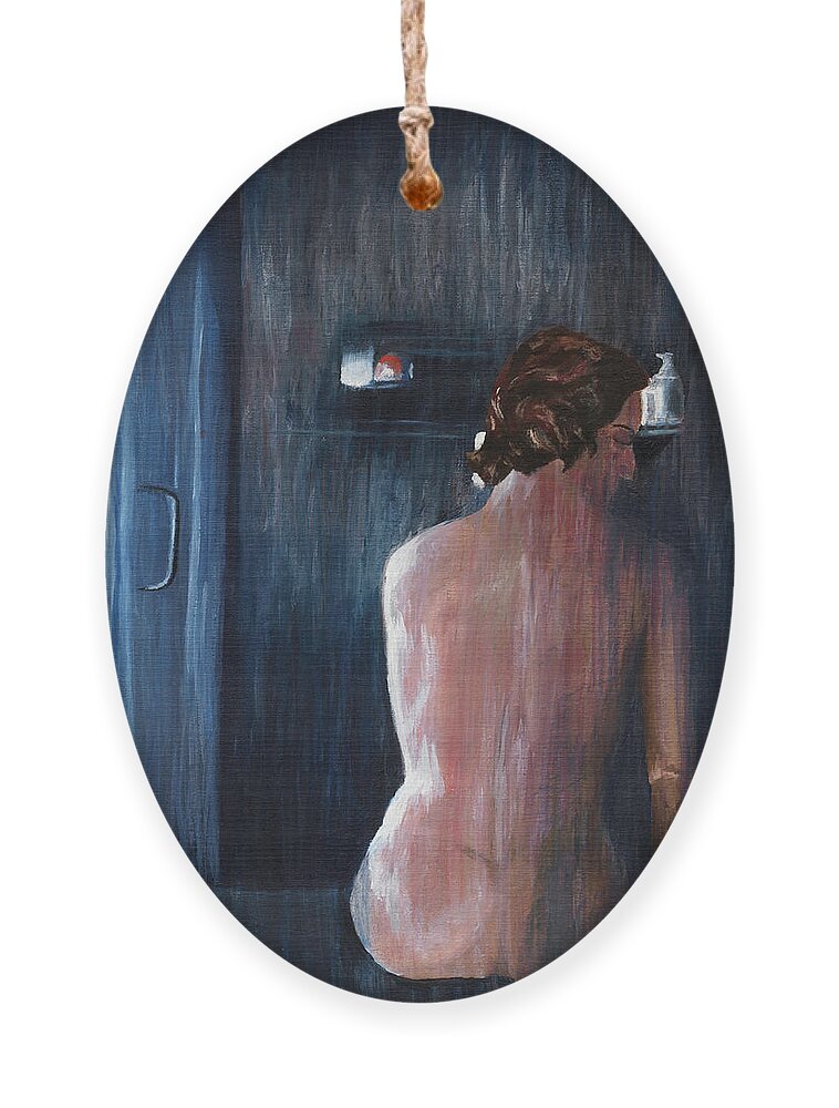 Bather Ornament featuring the painting Looking Through Glass by Vic Ritchey