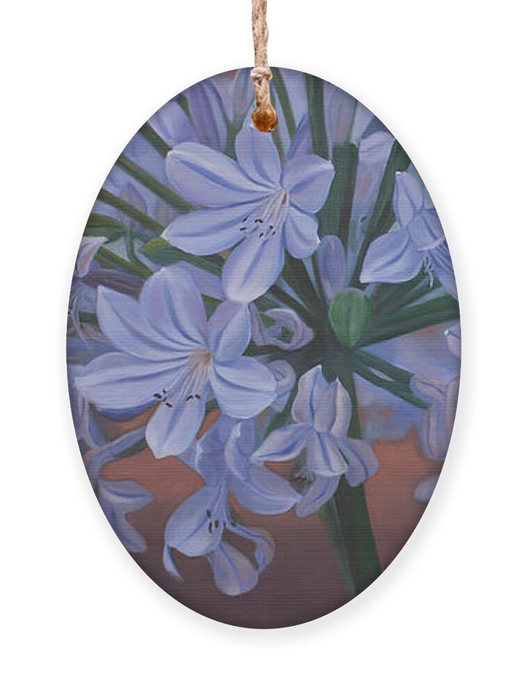 Flowers Ornament featuring the painting Love Flowers by Jan Lawnikanis