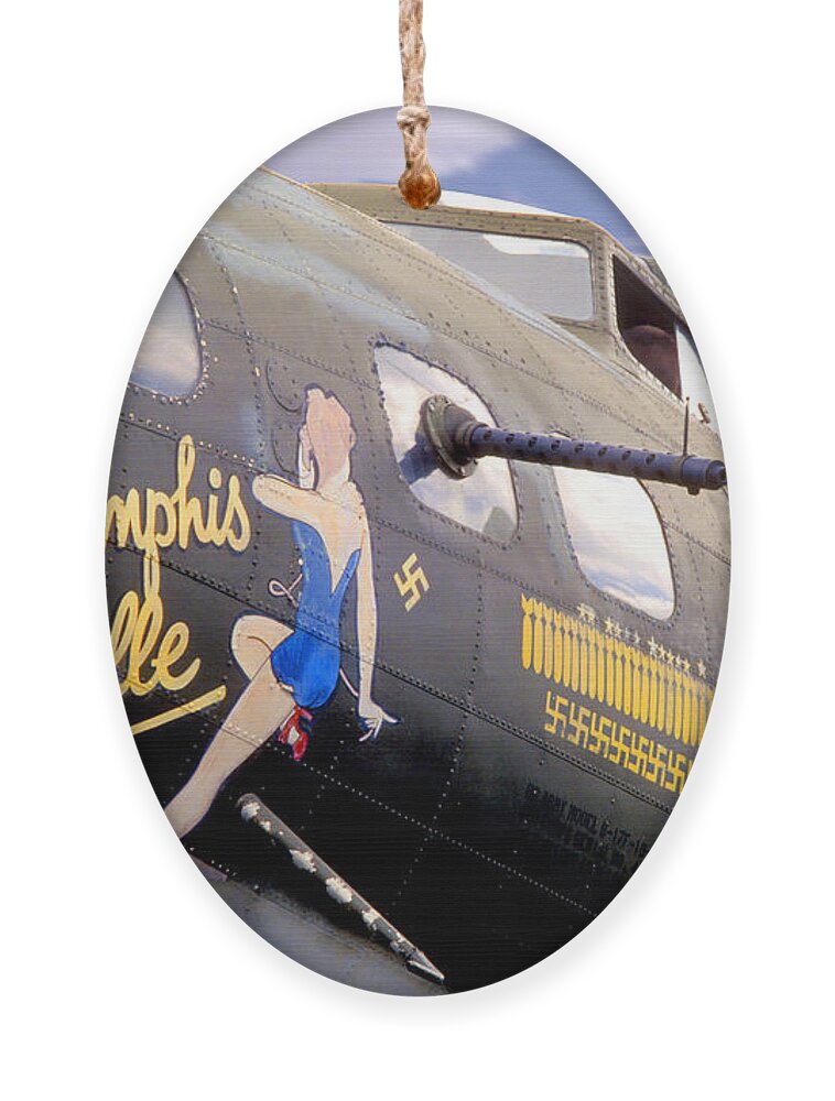 Warbird Ornament featuring the photograph Memphis Belle Noce Art B - 17 by Mike McGlothlen