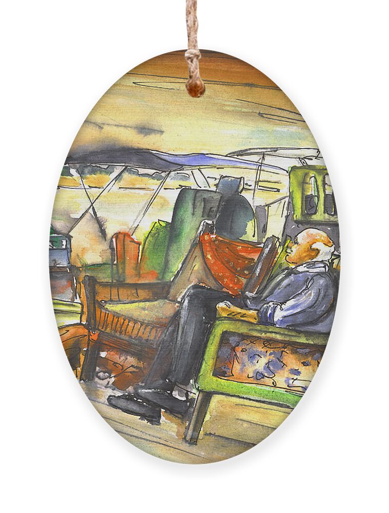 Travel Ornament featuring the painting Old and Lonely in Potamos Liopetri by Miki De Goodaboom