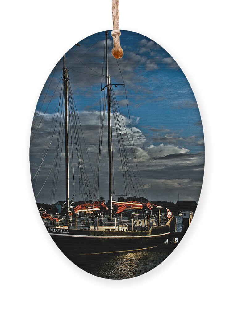 Ocrakoke Ornament featuring the photograph Ready to Sail by Ronald Lutz