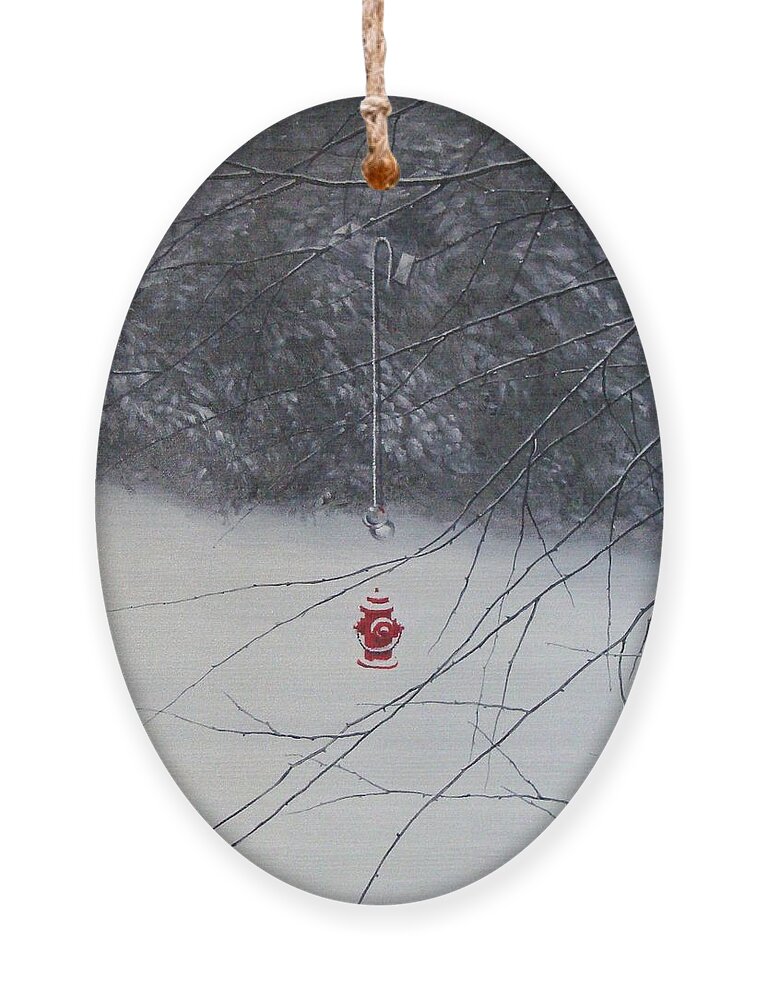 Winter Ornament featuring the painting Safety by Roger Calle