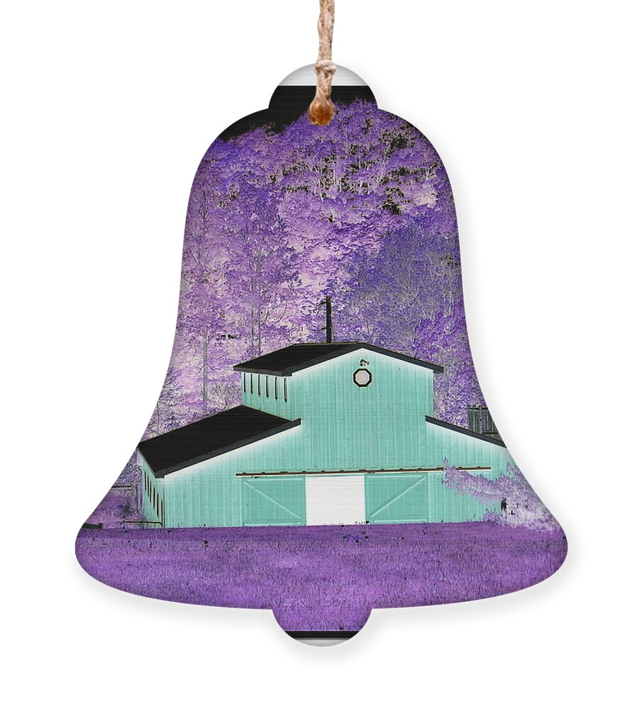 Barn Ornament featuring the photograph The Barn Negative Inverted Effect by Rose Santuci-Sofranko