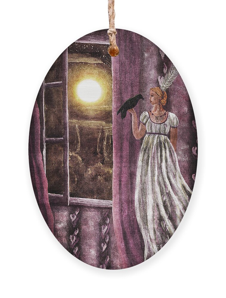 Halloween Ornament featuring the digital art The Haunted Parlor by Laura Iverson