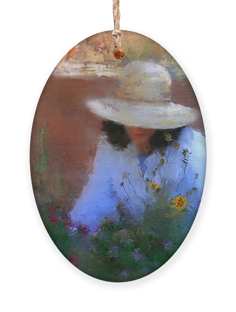Flowers Ornament featuring the painting The Light of the Garden by Colleen Taylor