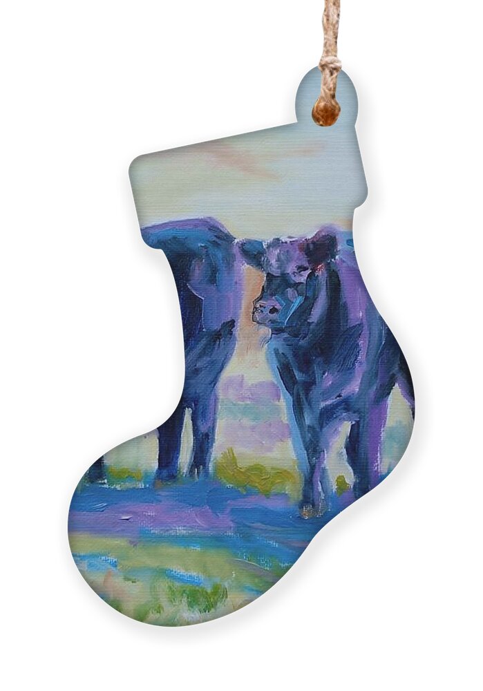 Donna Tuten Ornament featuring the painting Three Mooges by Donna Tuten