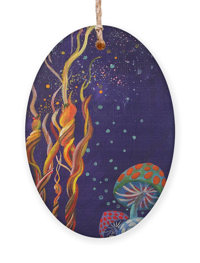 Fantasy Ornament featuring the painting Twisting in the Night by Mindy Huntress