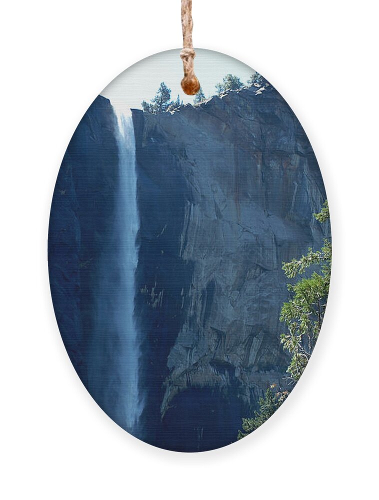 Usa Ornament featuring the photograph Glacial valley Falls of Yosemite by LeeAnn McLaneGoetz McLaneGoetzStudioLLCcom