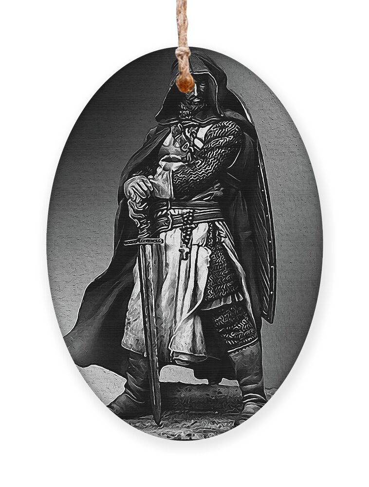 Templar Sergeant Ornament featuring the painting Ancient Templar Knight - 04 #1 by AM FineArtPrints