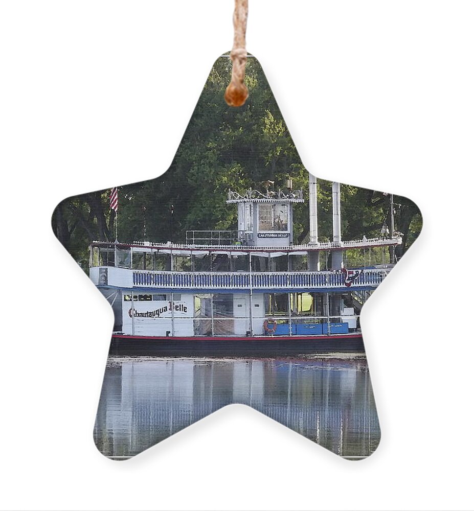 Chautauqua Lake Ornament featuring the photograph Chautauqua Belle on Lake Chautauqua #1 by Rose Santuci-Sofranko