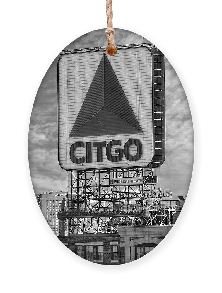 Citgo Ornament featuring the photograph Citgo Sign Kenmore Square Boston by Susan Candelario