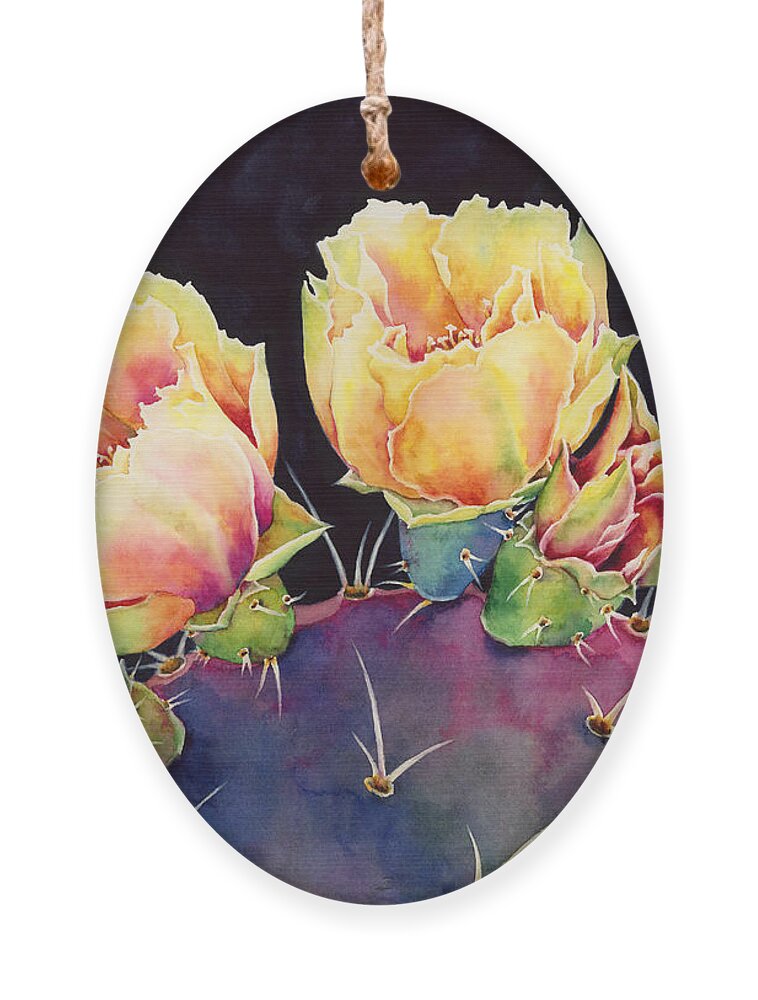 Cactus Ornament featuring the painting Desert Bloom 2 by Hailey E Herrera